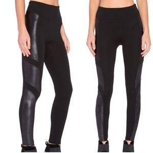 SPANX MOTO PONTE HIGH WAISTED LEGGINGS BLACK XS
